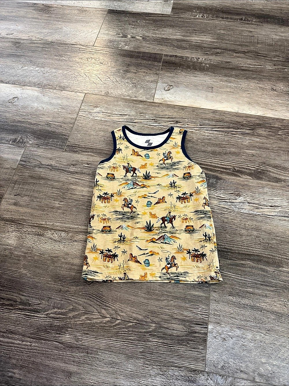 Place Sport Animal Print Tank Top in Yellow & Blue Size 4T